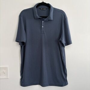 Travis Mathew Men's Polo Shirt Blue Short Sleeve Active Golf Casual SzL